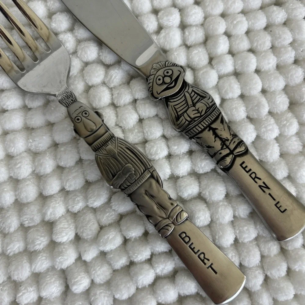 SESAME STREET 2‎ Pc Childs Set Gorham Japan Stainless Flatware Muppets
